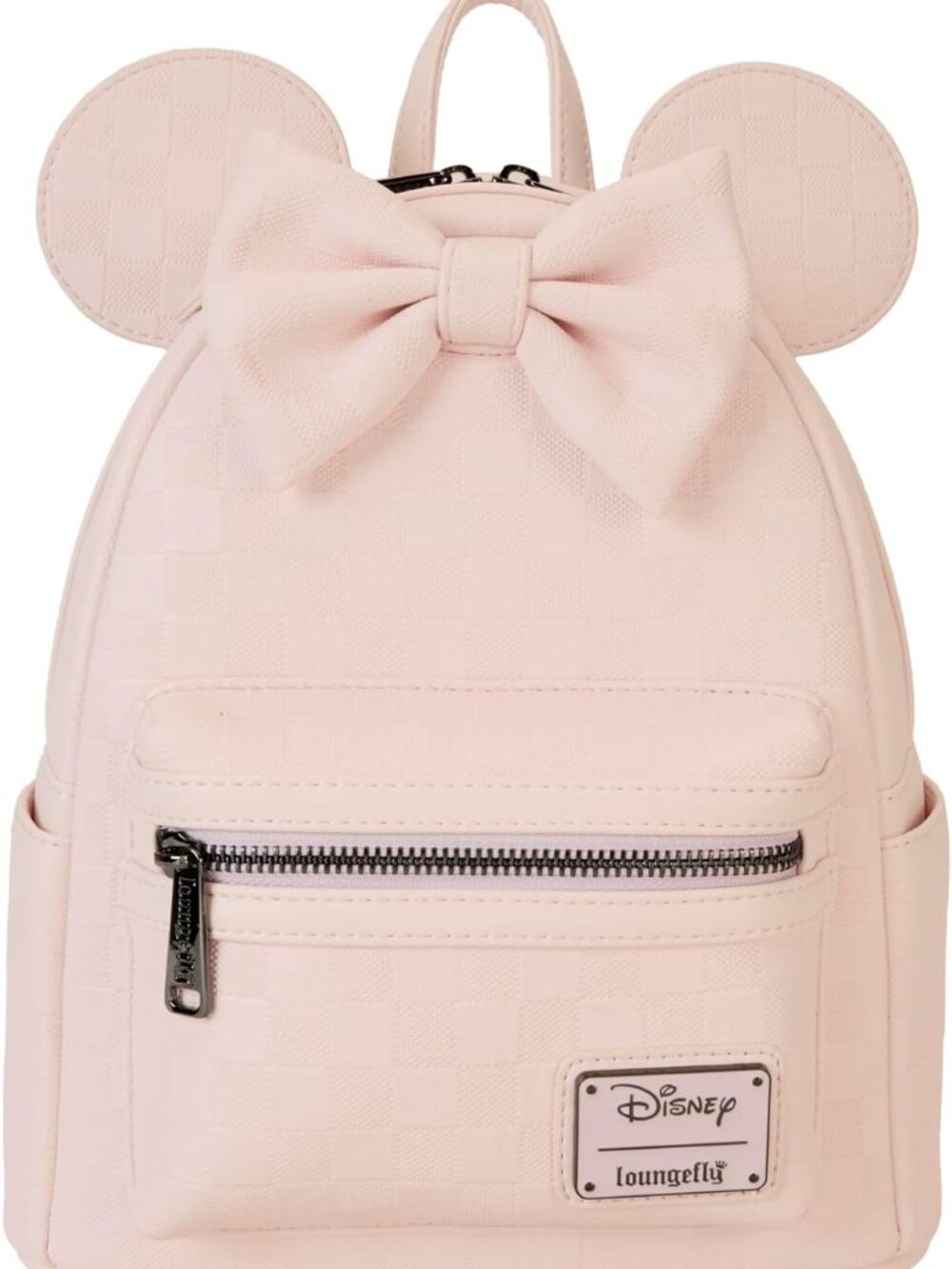 Loungefly Minnie Mouse Checkered Texture Bow Mini Backpack NWT